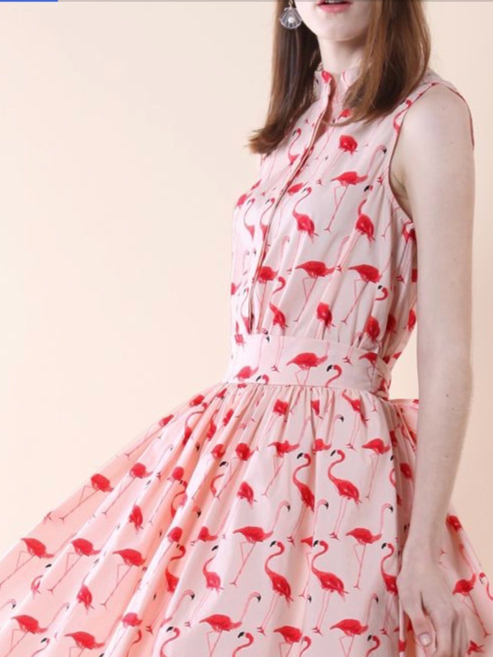 kate spade Pink Flamingo Print Sleeveless Fit-and-Flare Dress 🦩☀️💕